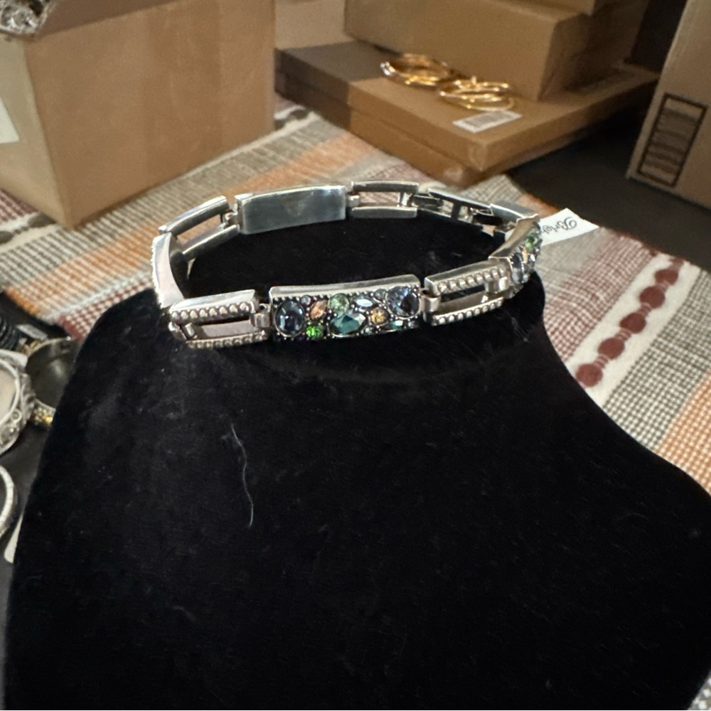 Brighton’s Elegant Silver Bracelet with Multicolor Gemstones